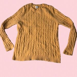 Croft & Barrow Yellow Crew Neck Sweater Cable Knit